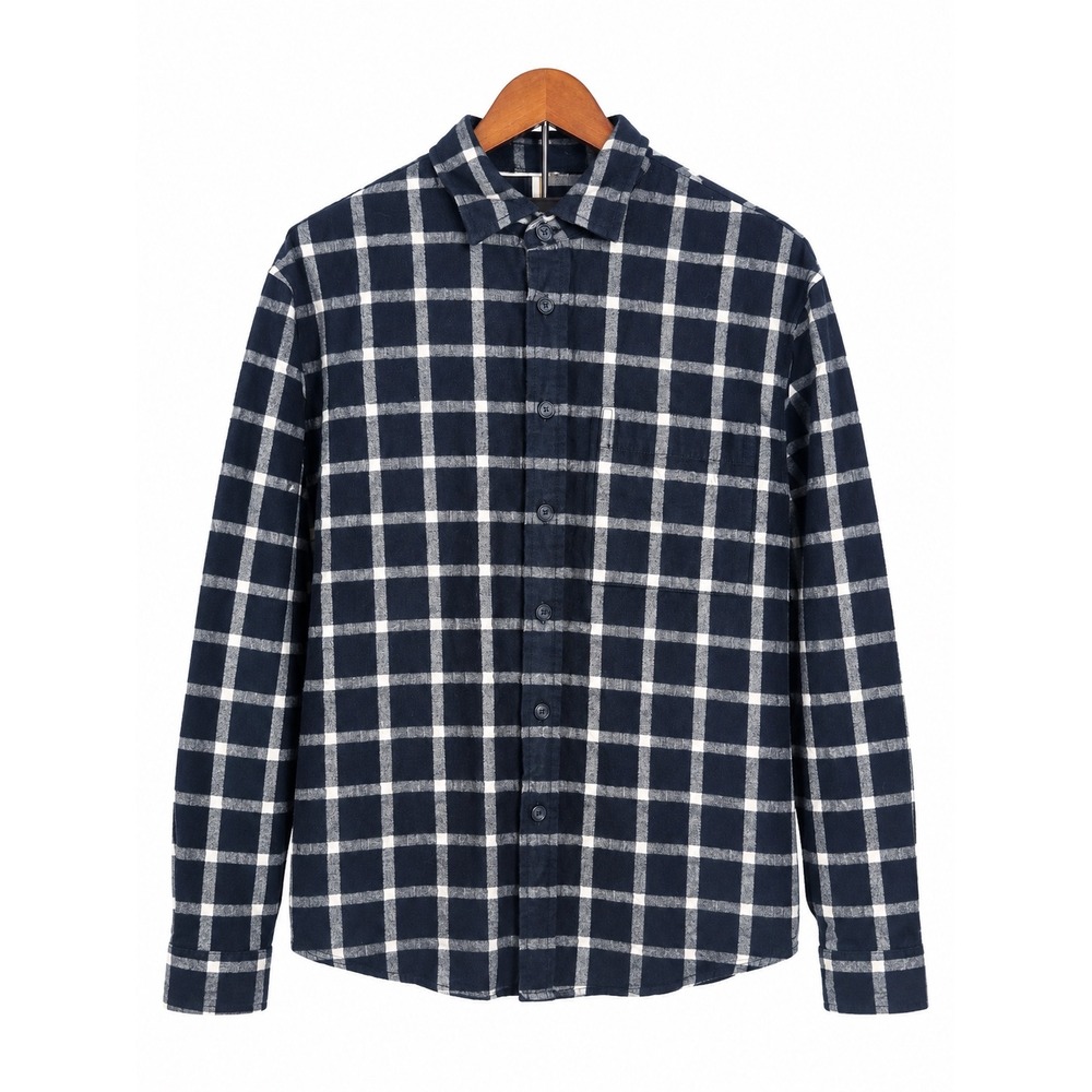 Hugo Boss Overshirt Men's XL Owen Relaxed Flannel Plaid Shirt Jacket Black New
